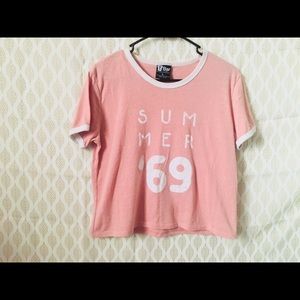 Light pink cropped tee “summer ‘69”